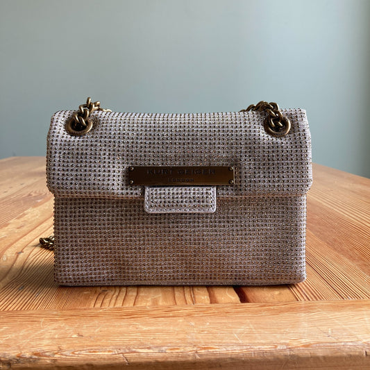 Kurt Geiger London Natural Rhinestone Mini Brixton Shoulder Bag - 1002MG