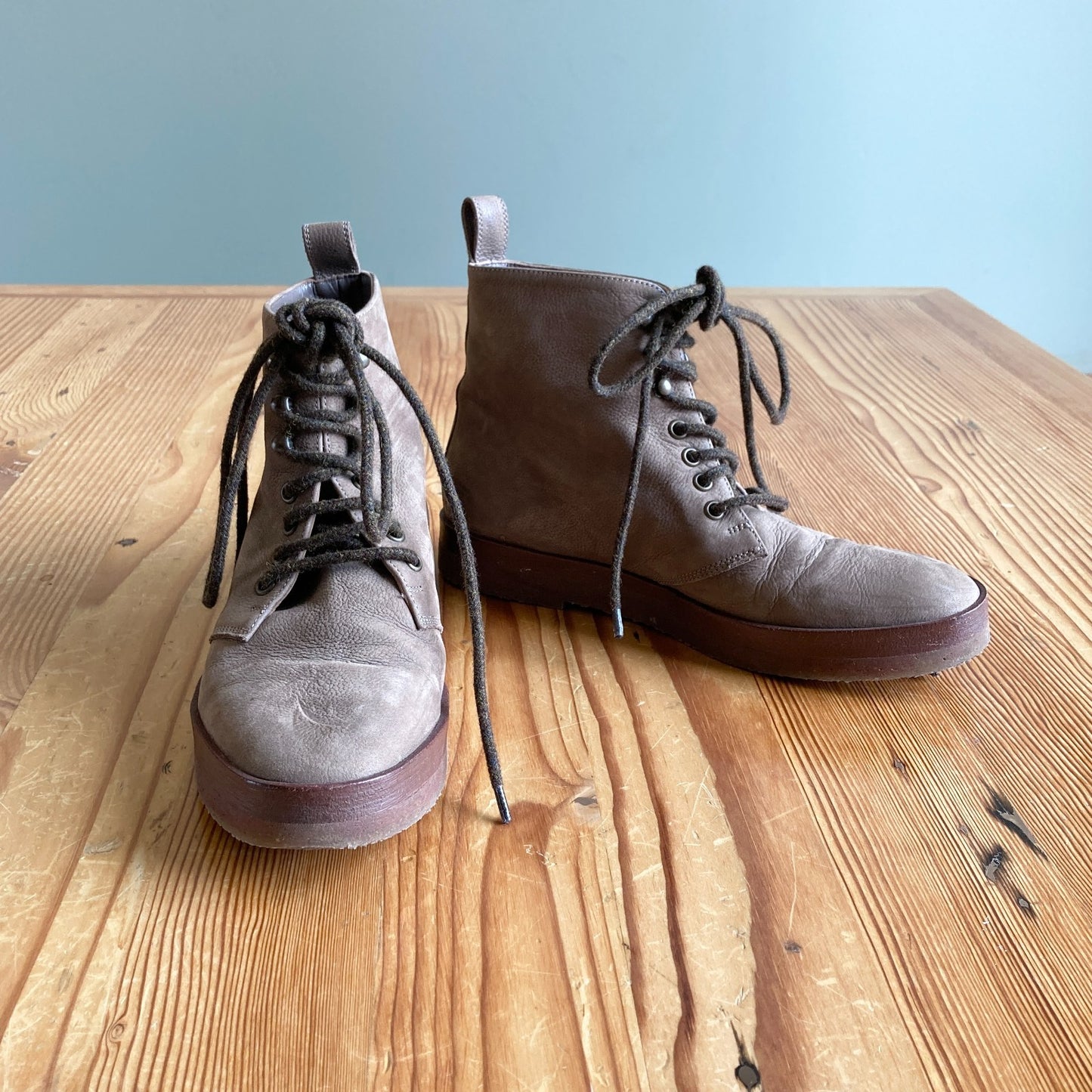 38 / 7.5 - Jenni Kayne Canyon Brown Suede Lace Up Boots 1128SD