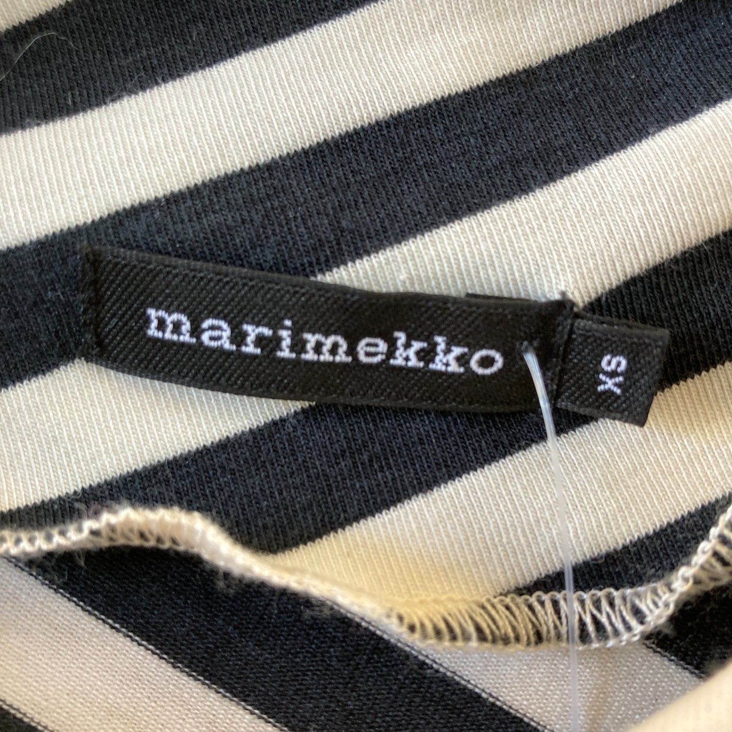 Marimekko Black & White Stretch Knit Striped Fitted Dress - Size XS - 0320JS