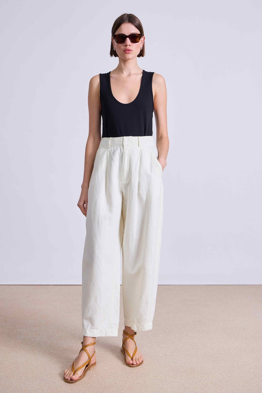 Apiece Apart $325 White Linen Organic Cotton Bari Pants - Size 8 - 1011SC
