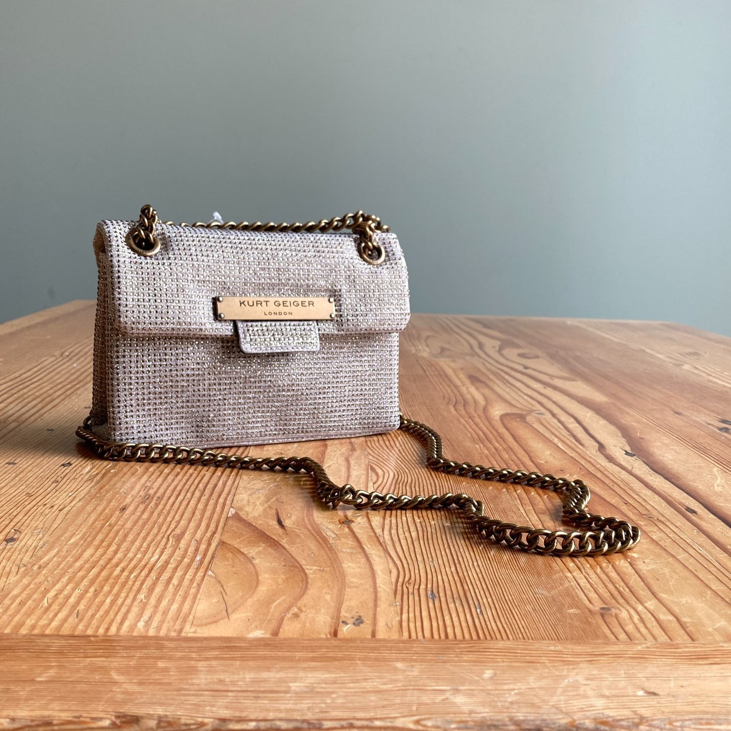 Kurt Geiger London Natural Rhinestone Mini Brixton Shoulder Bag - 1002MG