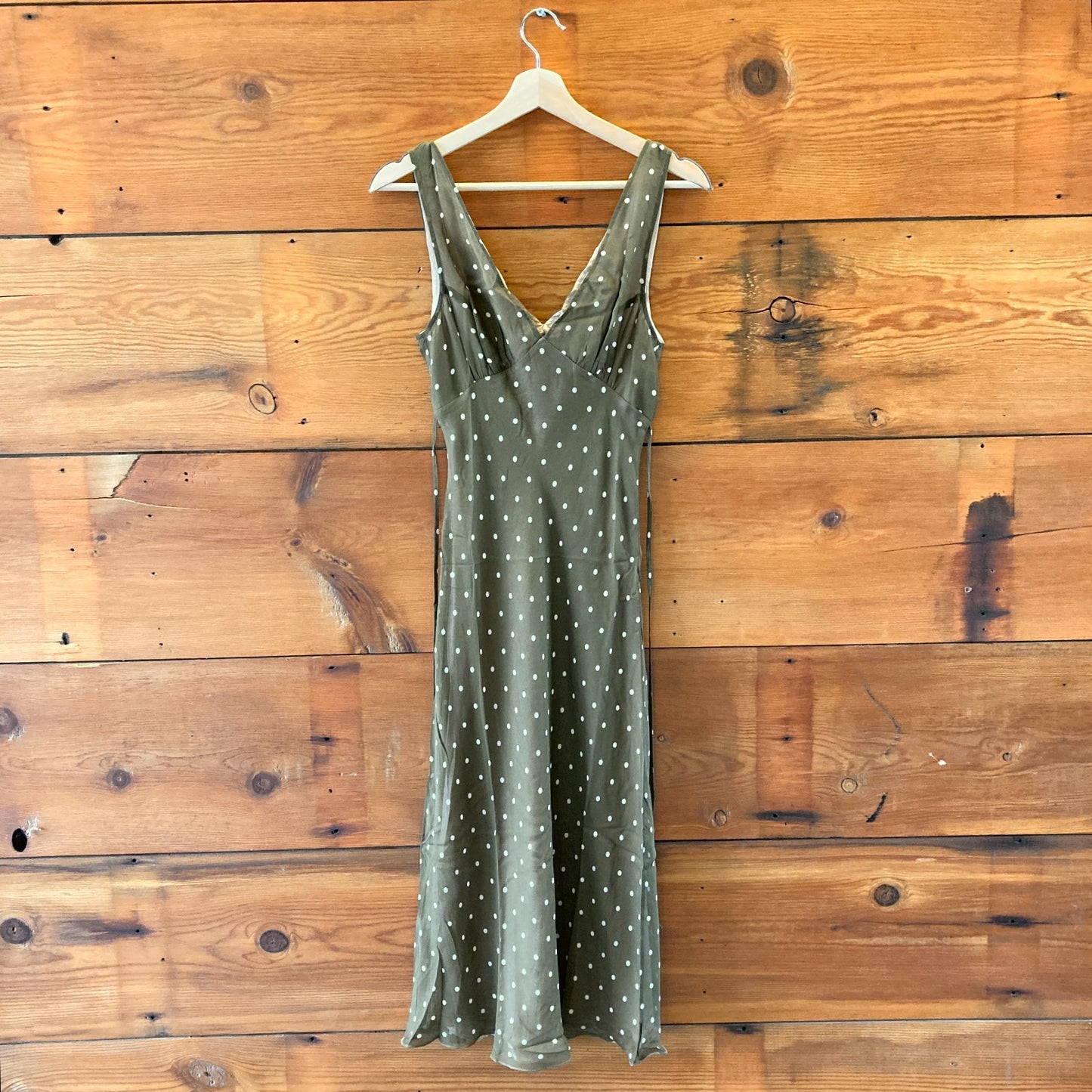 XS - Realisation Par Green Polka Dot Margot Sleeveless Midi Dress 0717SM