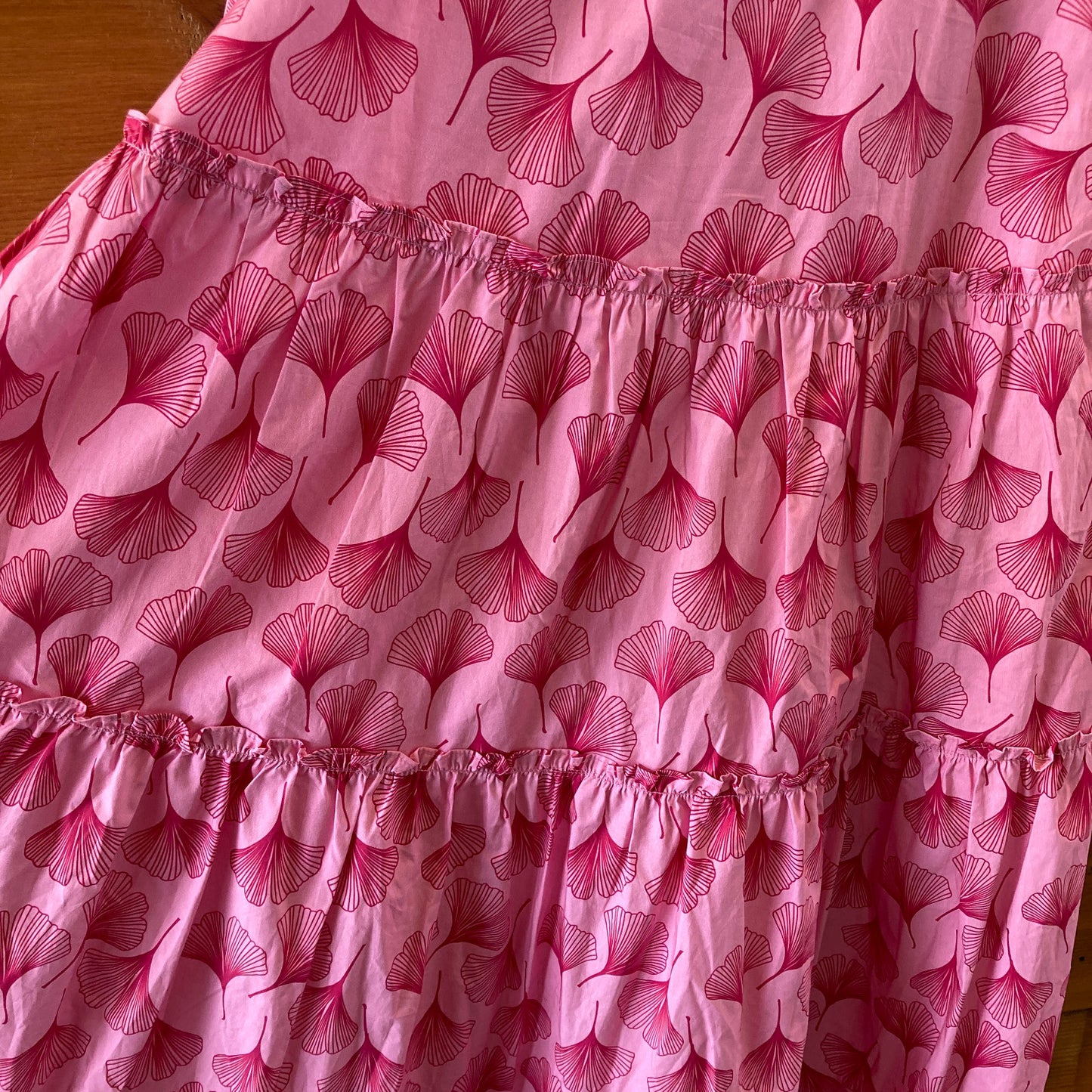 Hyacinth House Pink Fan Coral Printed Smocked Maxi Dress - Size M - NEW - 0617LH