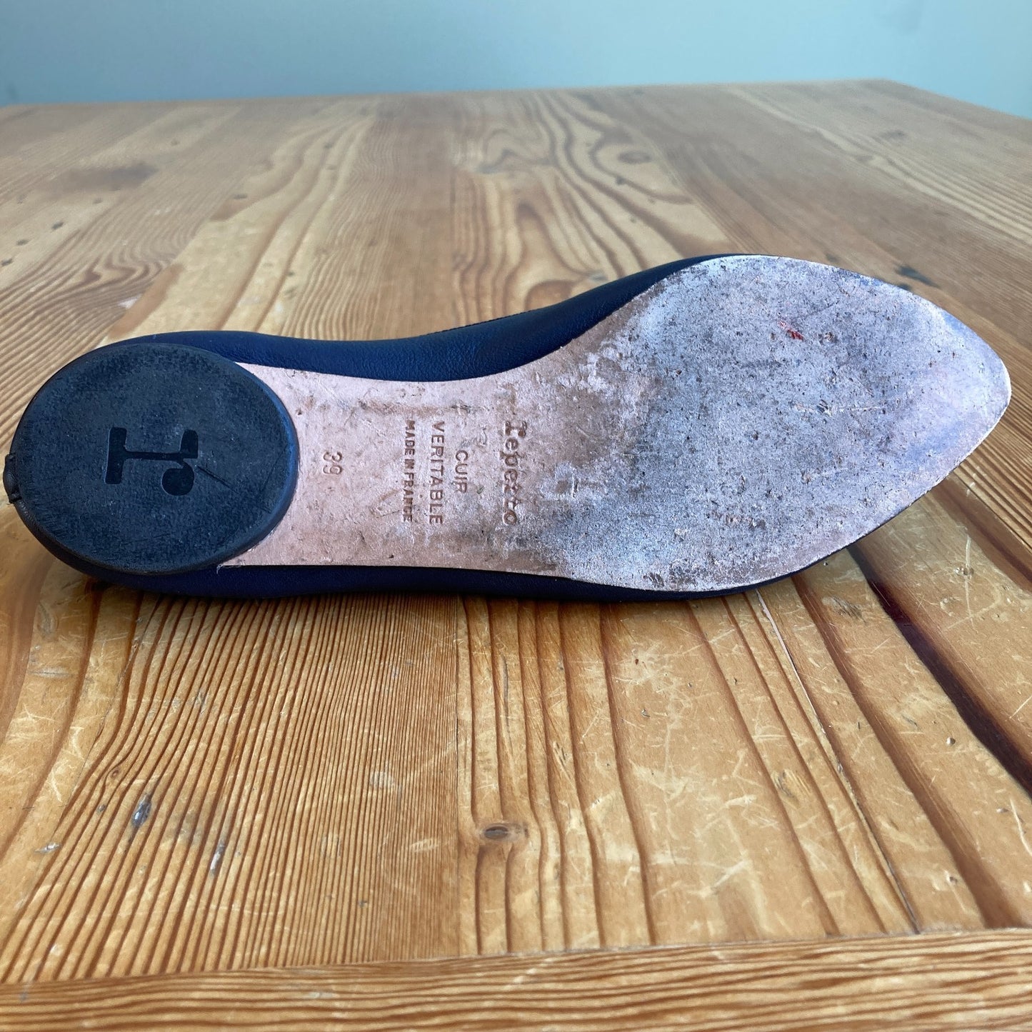 Repetto Navy Blue Pointed Toe Brigitte Ballet Flats Shoes - Size 39 / 8 - 0306CH