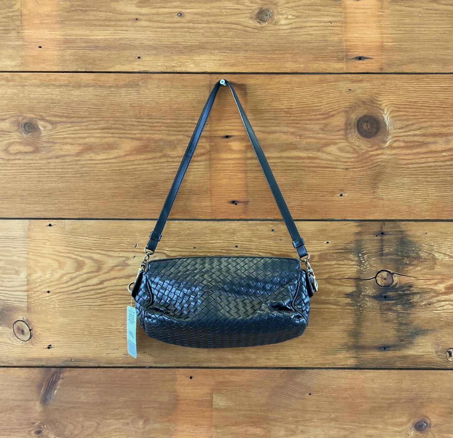 Bottega Veneta Black Intrecciato Woven Leather Shoulder Purse Bag - 0209SB