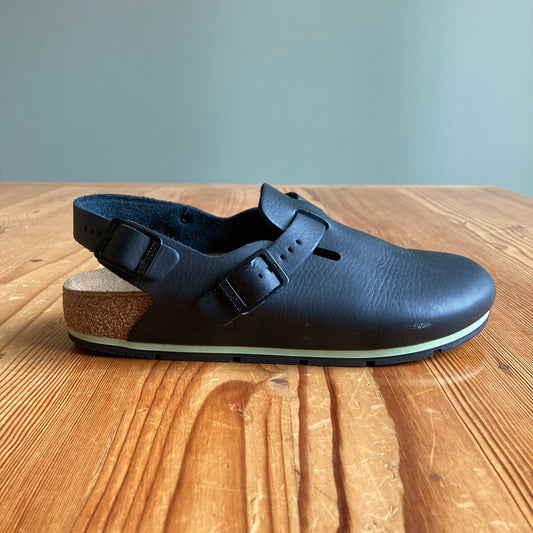 Birkenstock Black Leather Slingback Tokio Pro Clogs Shoes - Size 39 / 8 - 0928HF