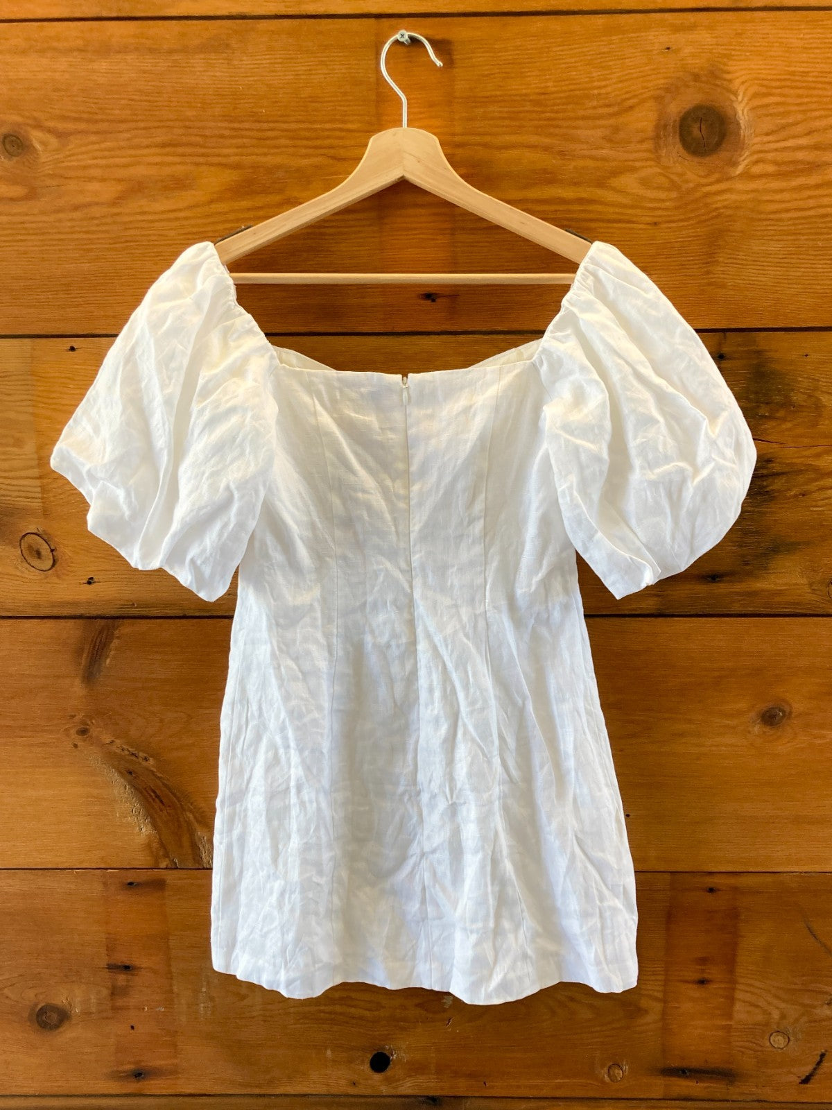 RHODE White Linen NEW Dali Puff Sleeve Mini Dress - Size 2 - 0312IG