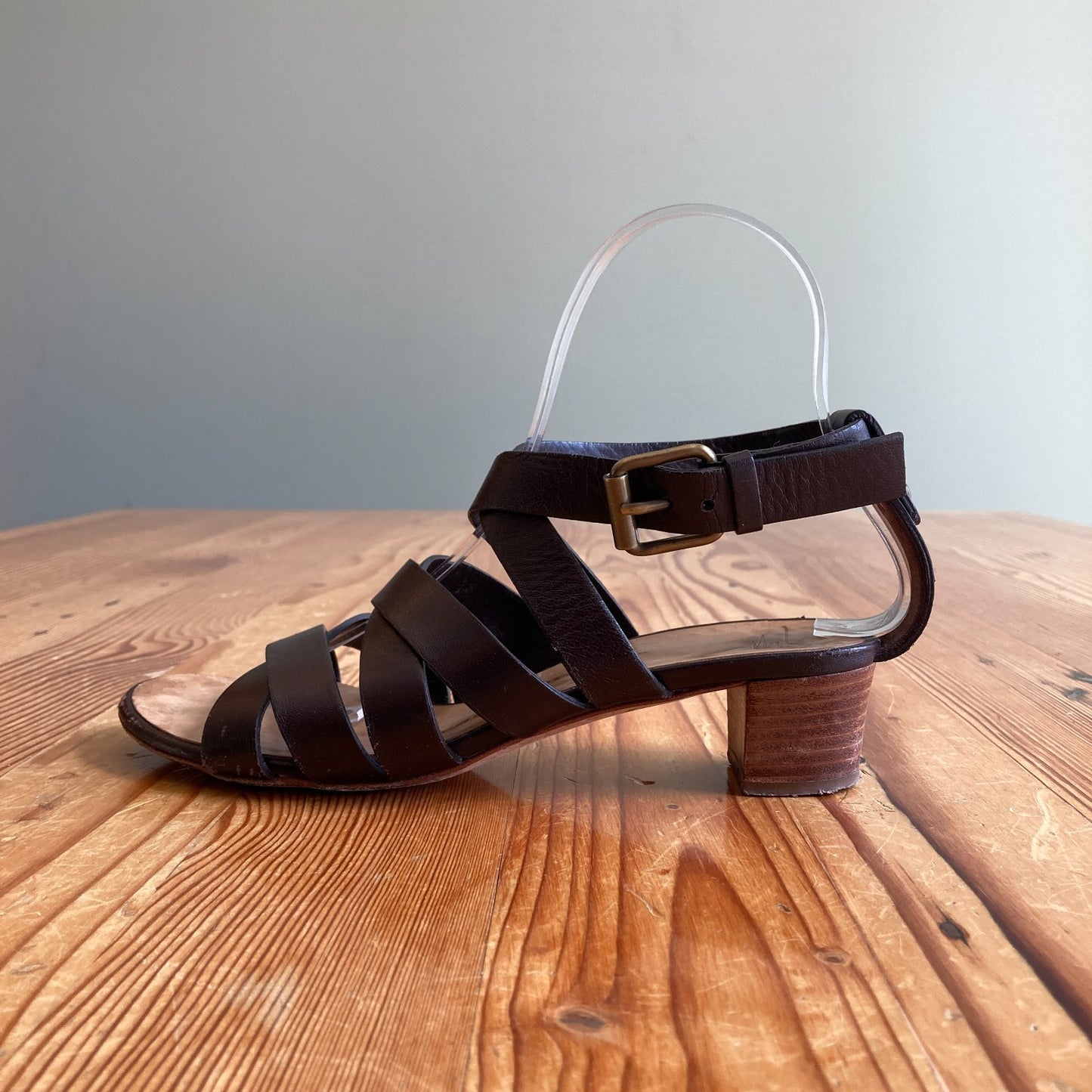 Giuseppe Zanoti Brown Leather Strappy Sandals Shoes - Size 37 / 7 US - 0601BC