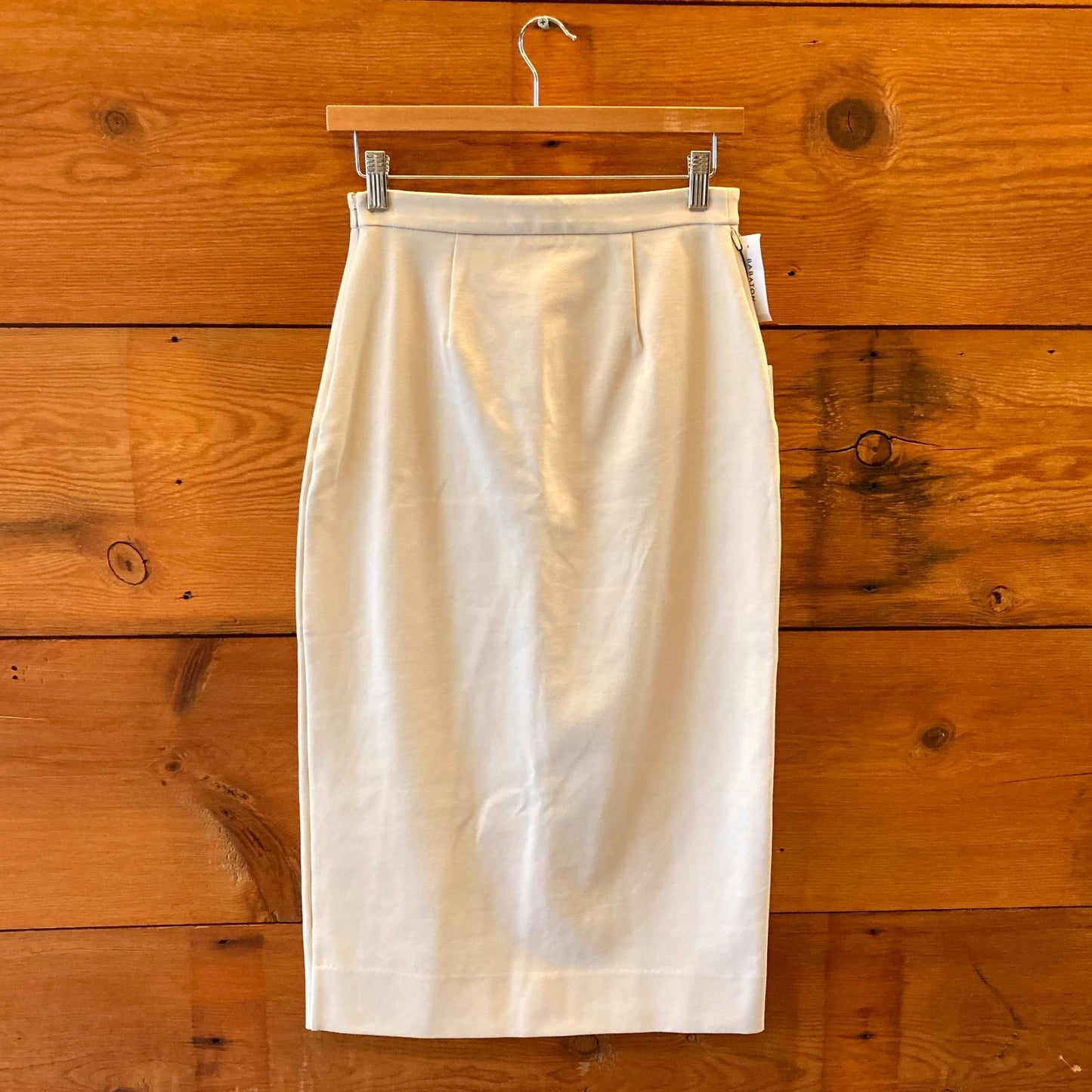 4 - Babaton Aritzia Bone White NEW Leona Faux Wrap Skirt 0518AF