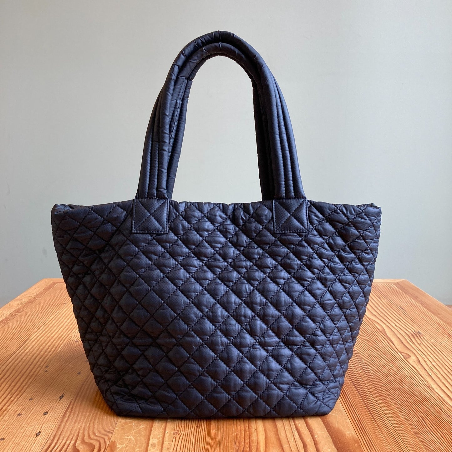 MZ Wallace Black Double Handle Quilted Tote Bag Purse w/ Pouch - 0419QD