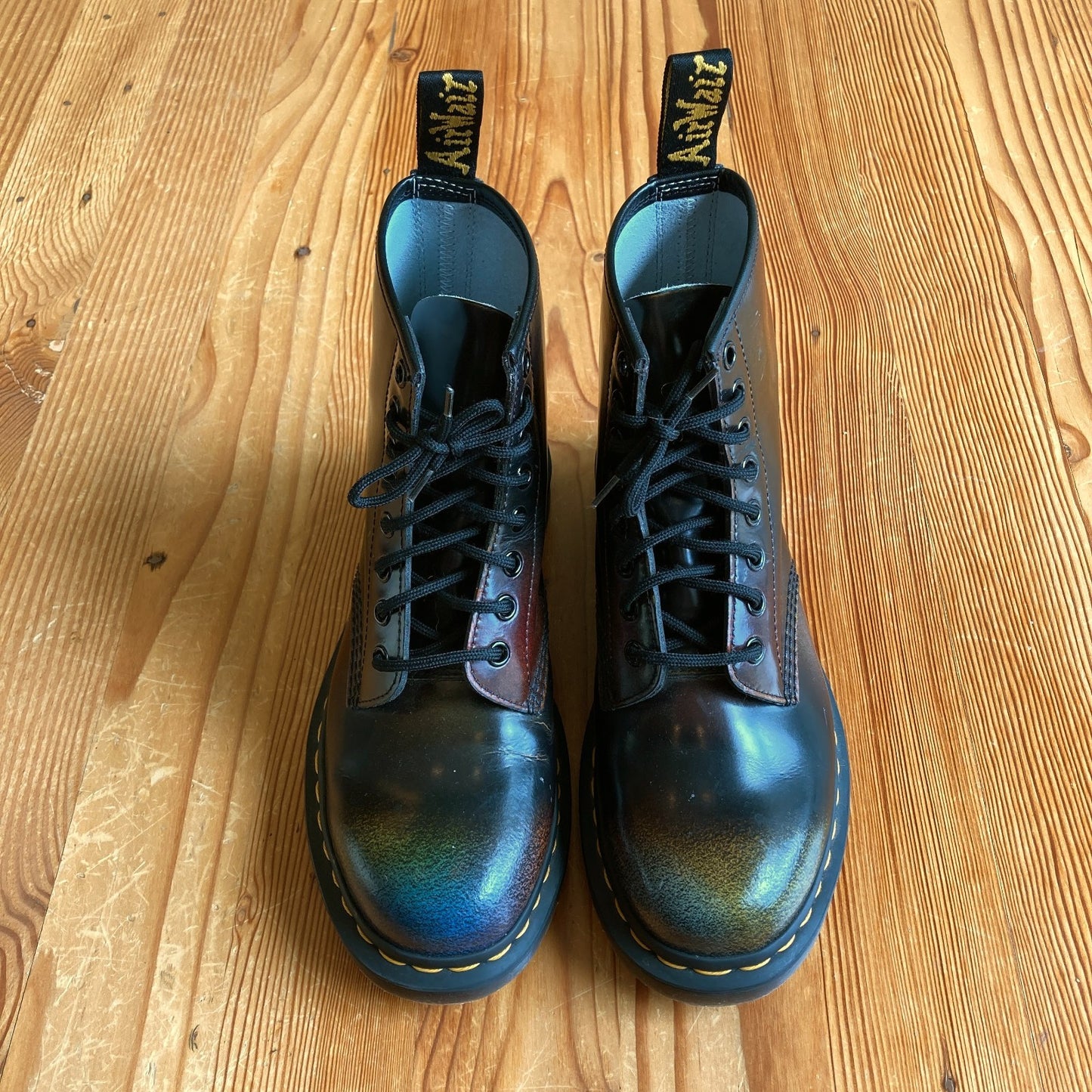 Dr. Martens 1460 Black For Pride Rub Off Leather Boots - Wmns Size 8 - 0425SV