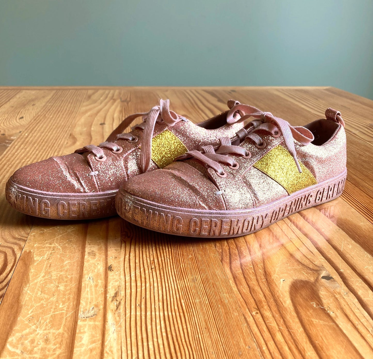Opening Ceremony Pink Glitter La Cienga Sneakers Shoes - Size 38 / 7.5 - 1203TR