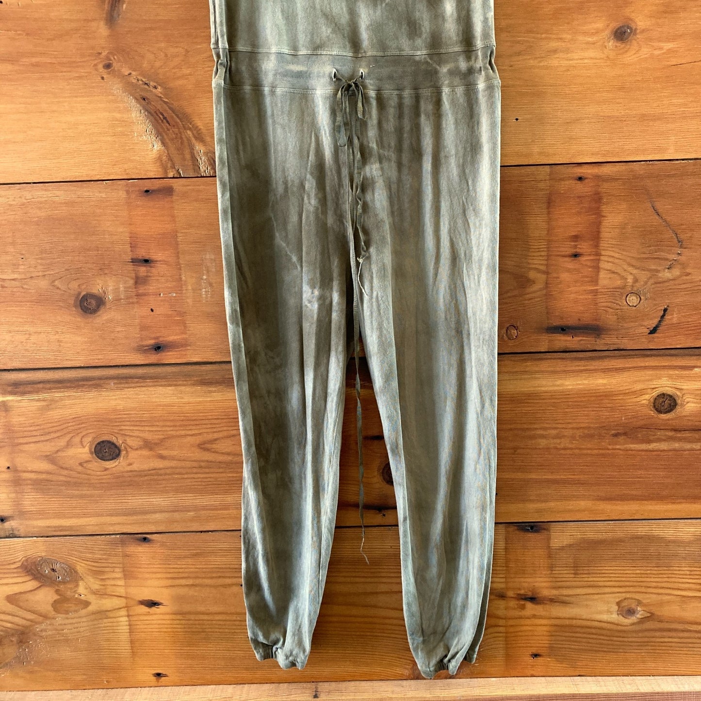 Raquel Allegra Green TieDye Sleeveless Drawstring Jumpsuit - Size 1 / S - 1016LD