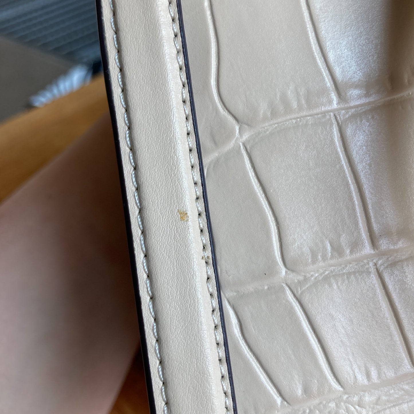 Coach NEW $598 Ivory Crocodile Embossed Grace Carryall Bag - 0731LR