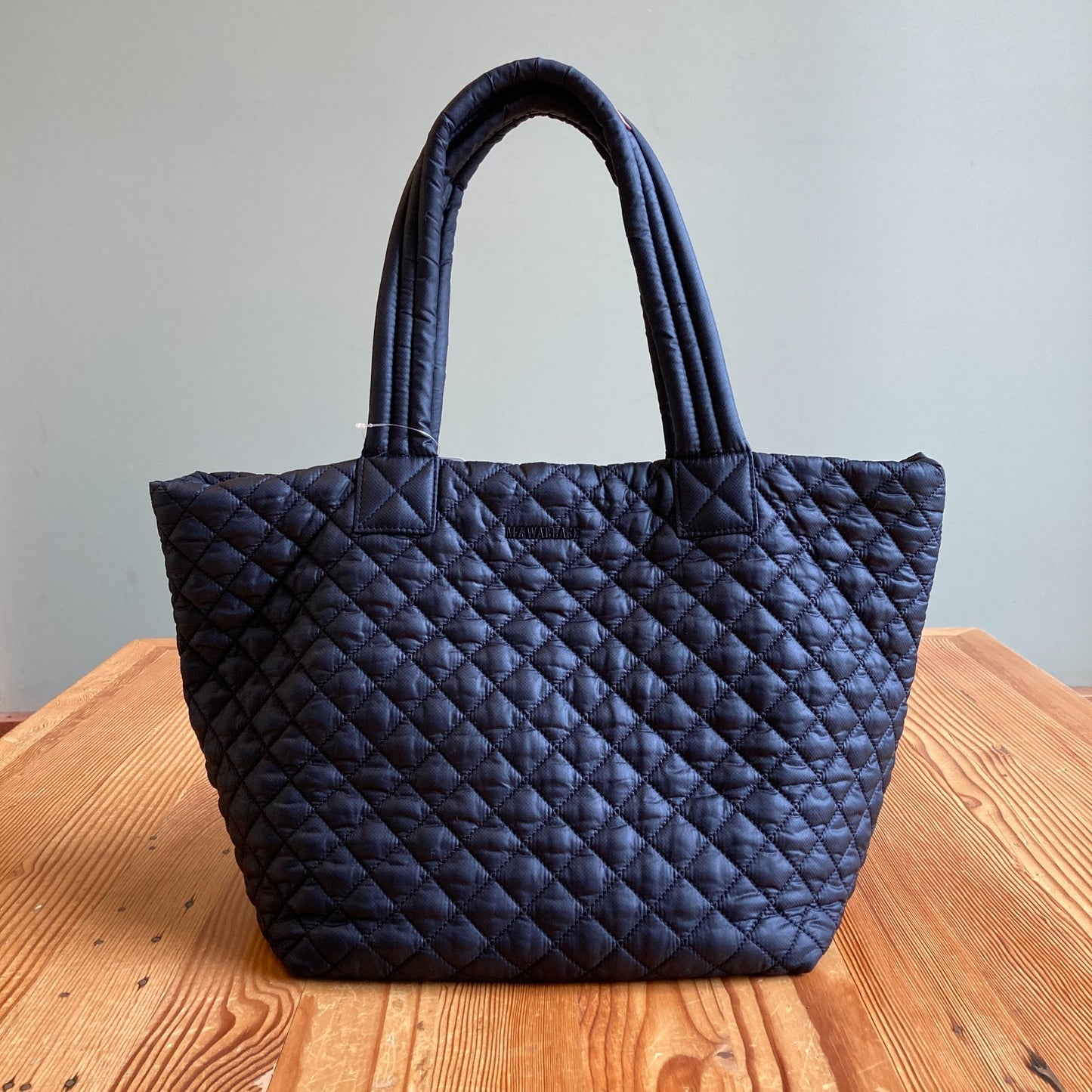 MZ Wallace Black Double Handle Quilted Tote Bag Purse w/ Pouch - 0419QD