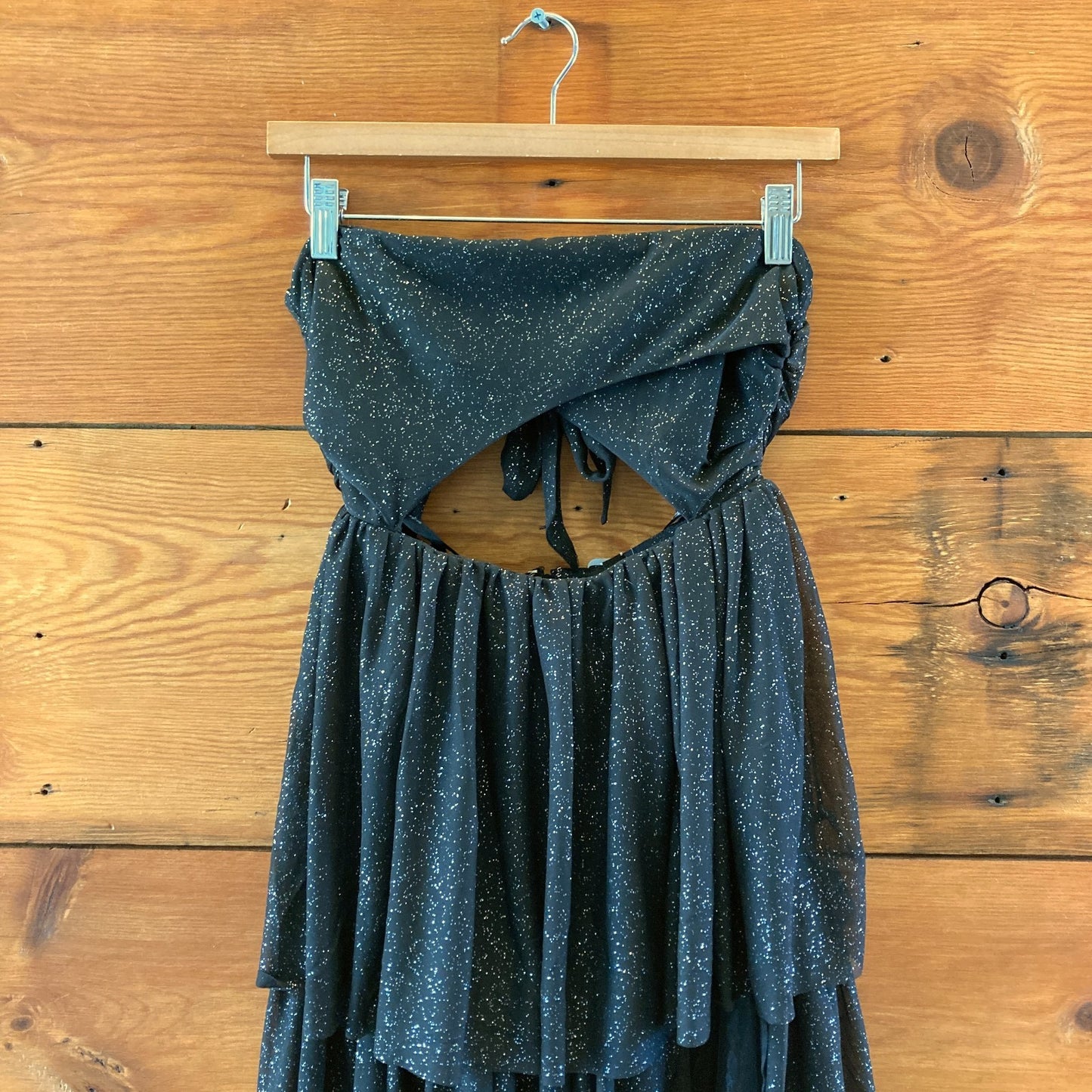 For Love & Lemons Black Strapless Juni Tiered Maxi Dress -Size XS - NEW - 0515CJ
