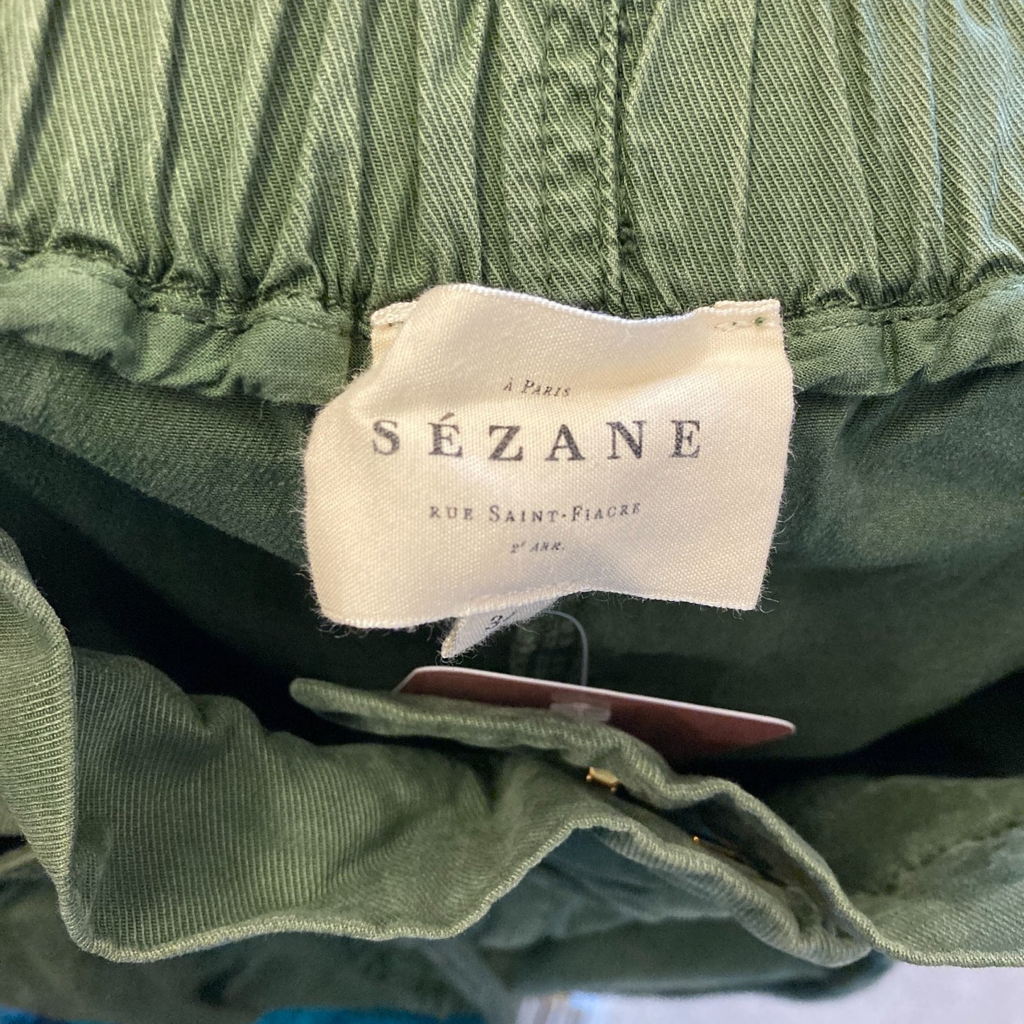 34 / XS - Sezane Khaki Green High Waisted Paperbag Wide Leg Jacob Pants 0415CD