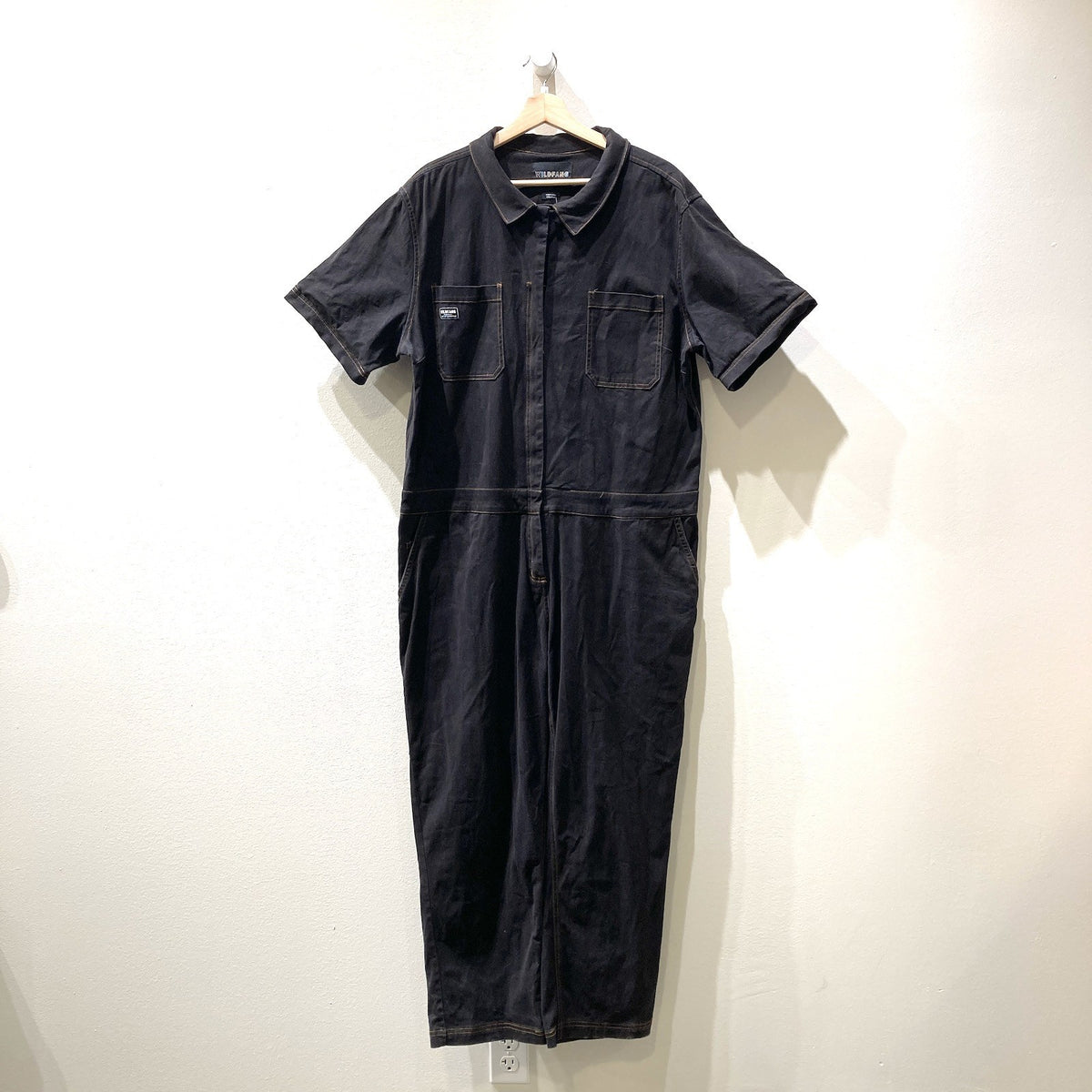 Wildfang Black Short Sleeve Essential Coverall Jumpsuit - Size XXL - 0530JF