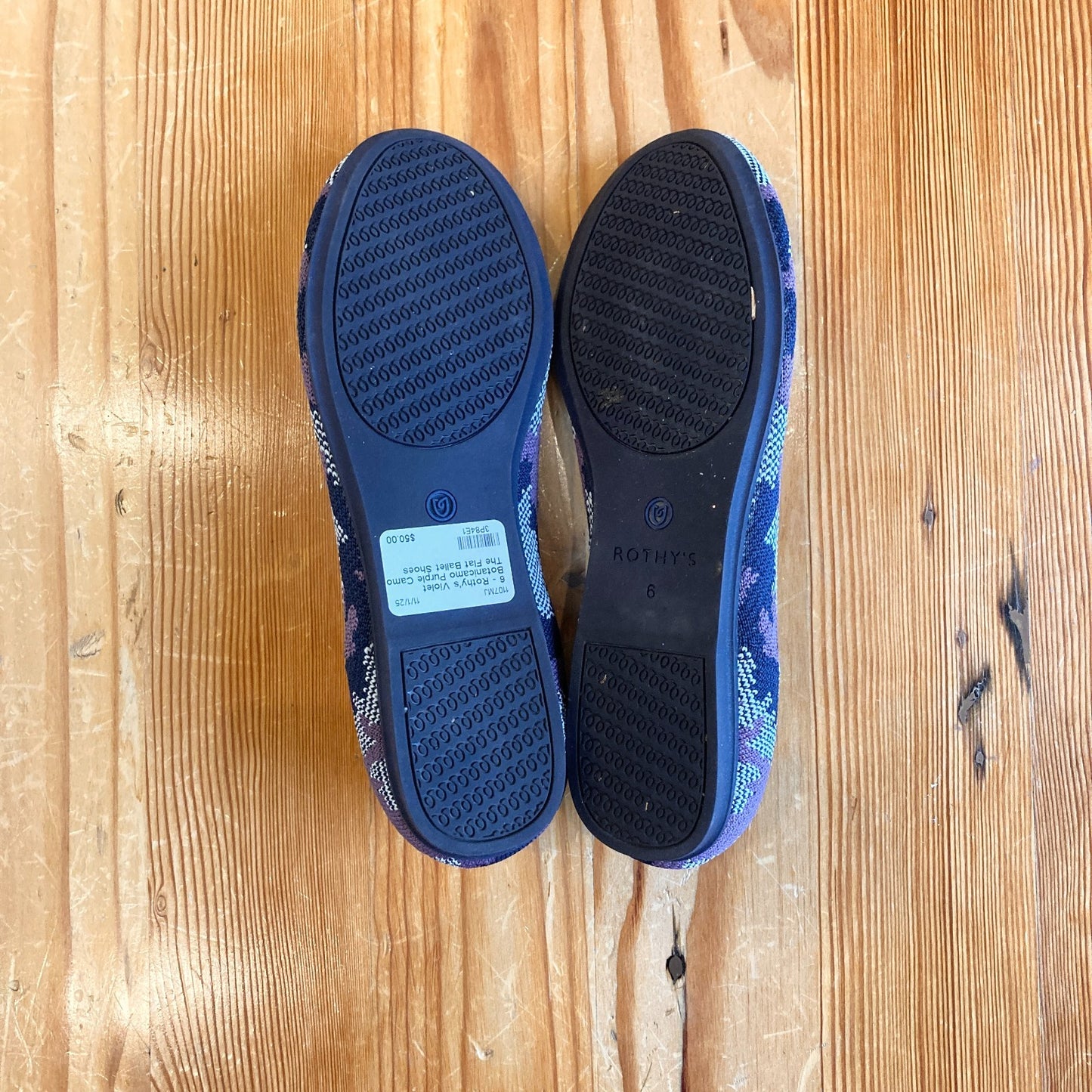 6 - Rothy's Violet Botanicamo Purple Camo The Flat Ballet Shoes 1107MJ