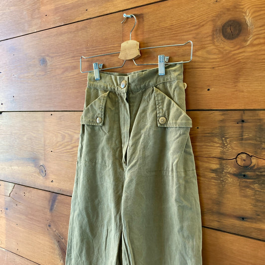 Ilana Kohn Brown High Pinch Waist Cotton Canvas Pants - Size 00 / XS - 0312IG