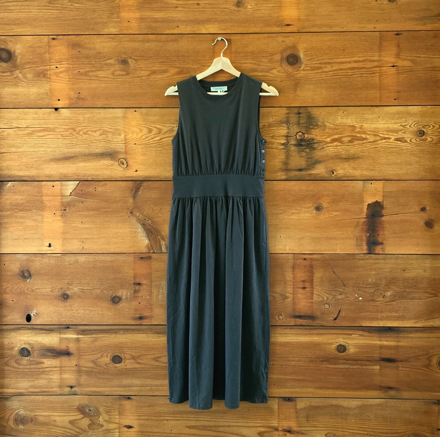 Frame $298 Chocolate Brown Banded Jersey Button Dress - Size XS - NEW - 0419QD