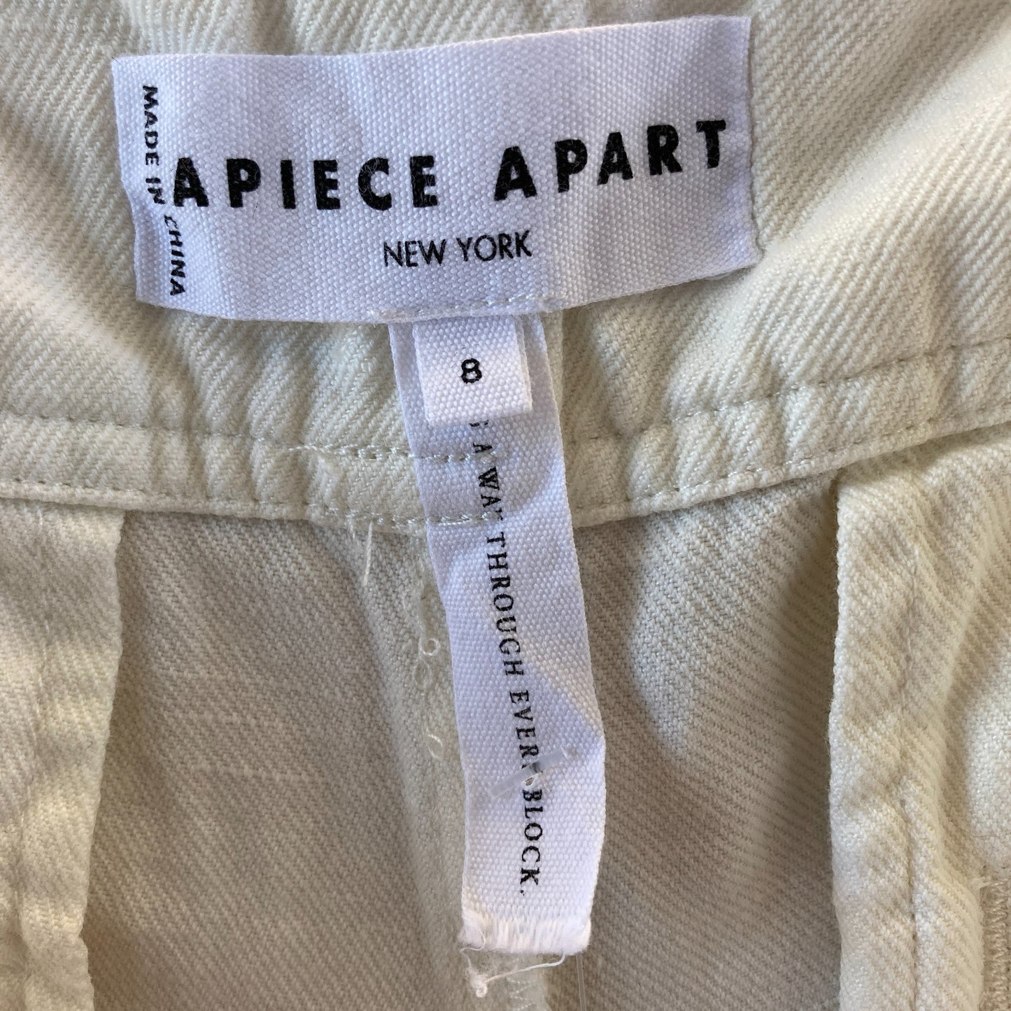 Apiece Apart $325 White Linen Organic Cotton Bari Pants - Size 8 - 1011SC