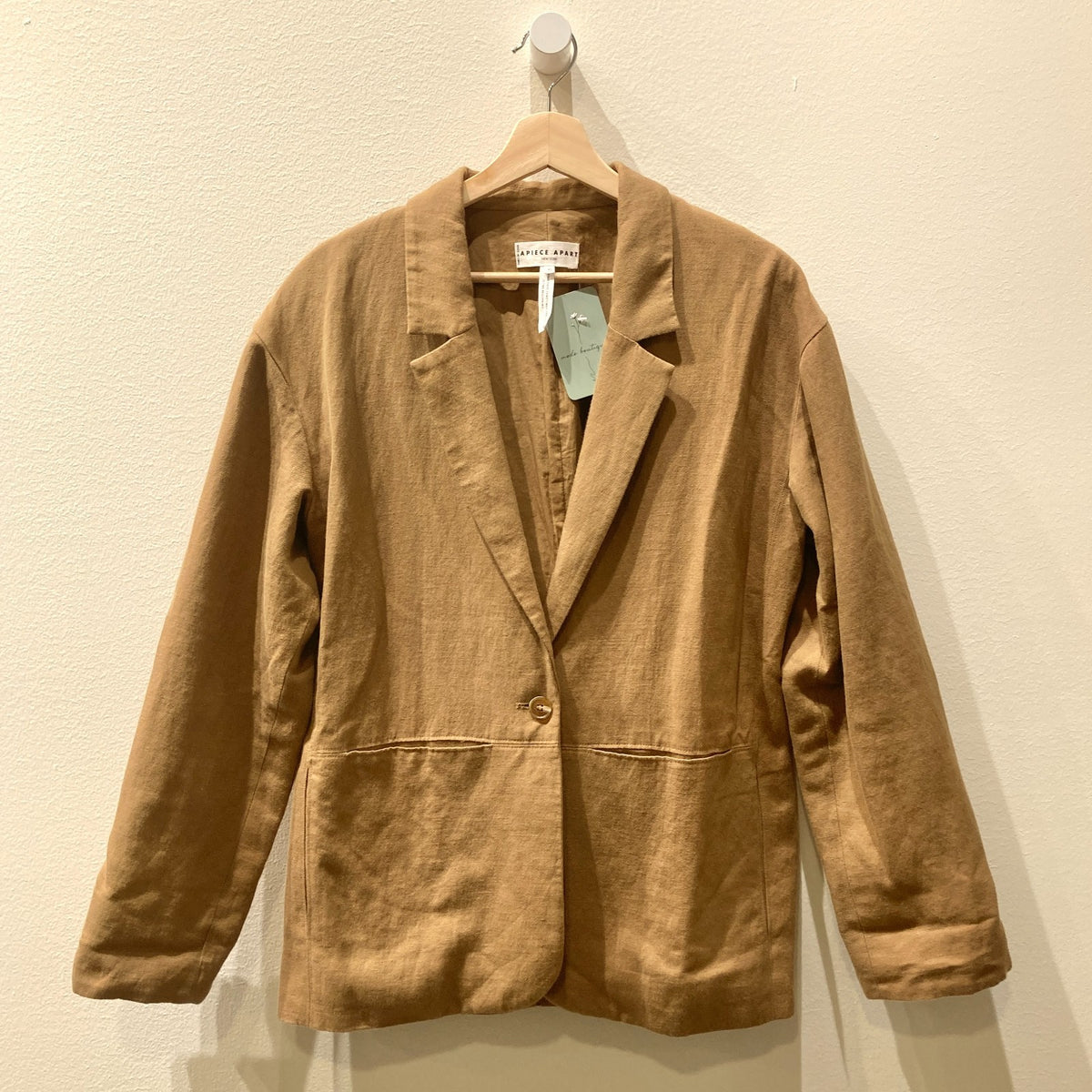 Apiece Apart Brown Cotton Oversized Single Button Blazer Jacket - Sz XS - 0124KG