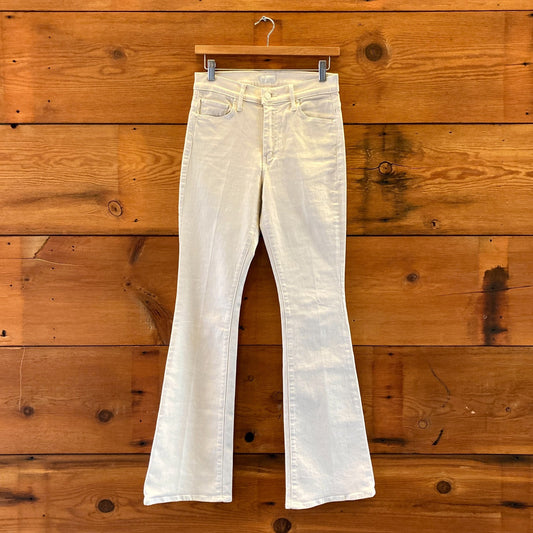 Mother Frozen Dew Off-White Weekender Sneak Flare Jeans - Size 28 - 0428KS