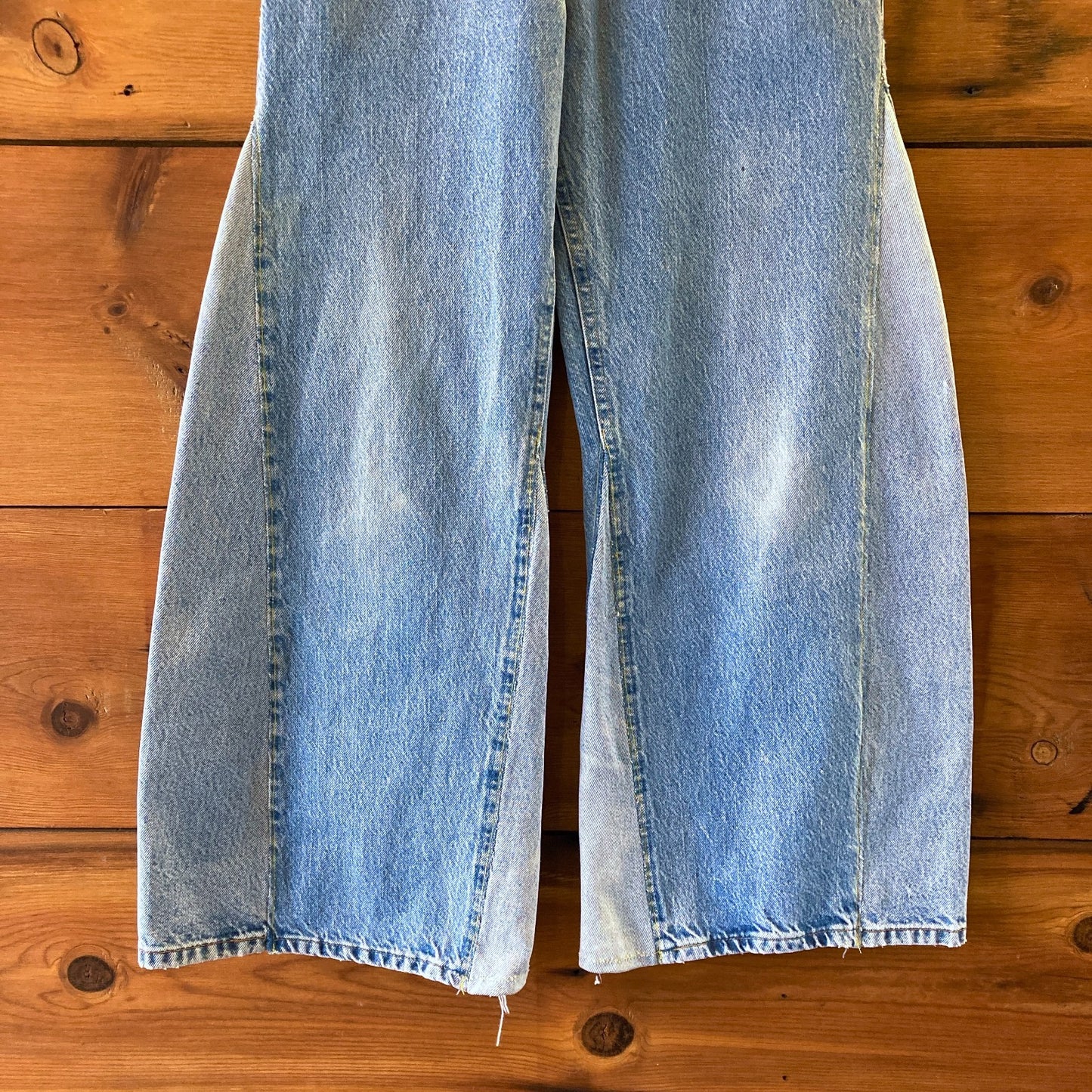 Alyson Eastman Reworked Wide Leg Contrast Panel Jeans - Size M - 0920PW