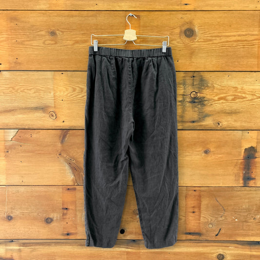 Eileen Fisher Black Organic Linen Pull-On Elastic Waist Pants - Size S - 0929LL