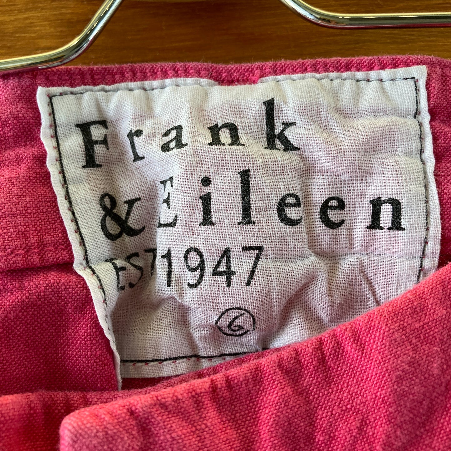 Frank & Eileen Bright Pink Kinsale Cotton Flax Fray Hem Pants - Size 6 - 0721DK