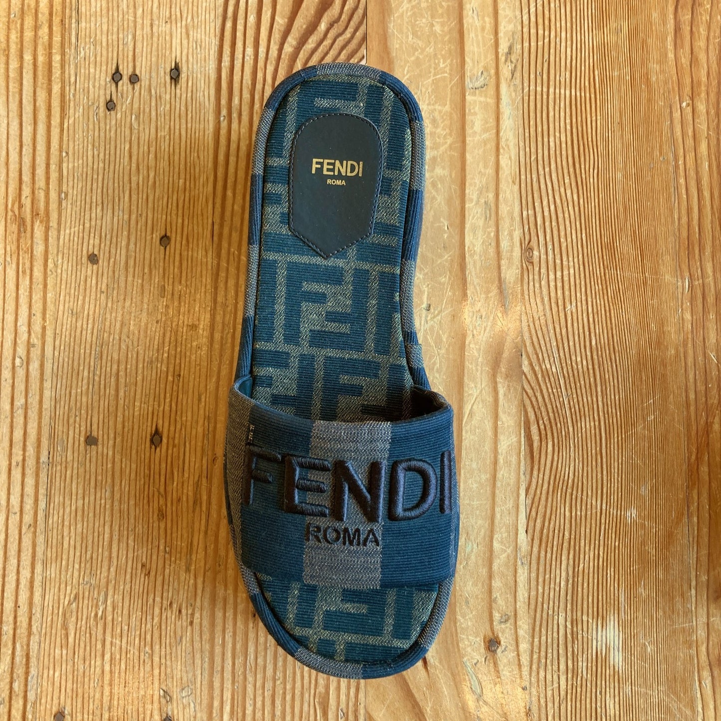 Fendi Brown Sunshine Pequin Striped Platform Sandals - Size 37 / 7 - 0501SH