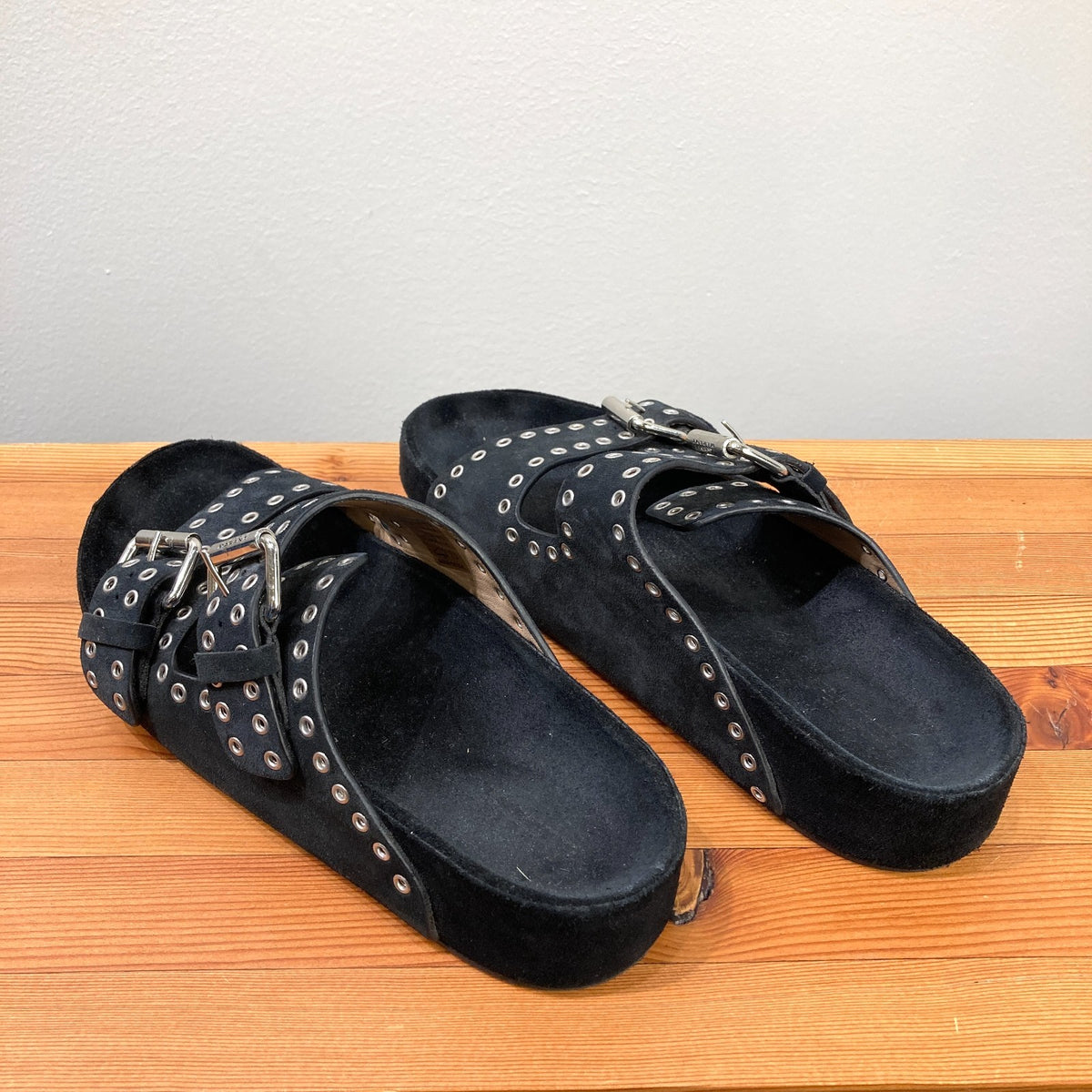 Isabel Marant Black Studded Buckle Strap Sandals - Size 39 / 9 - 0129LH