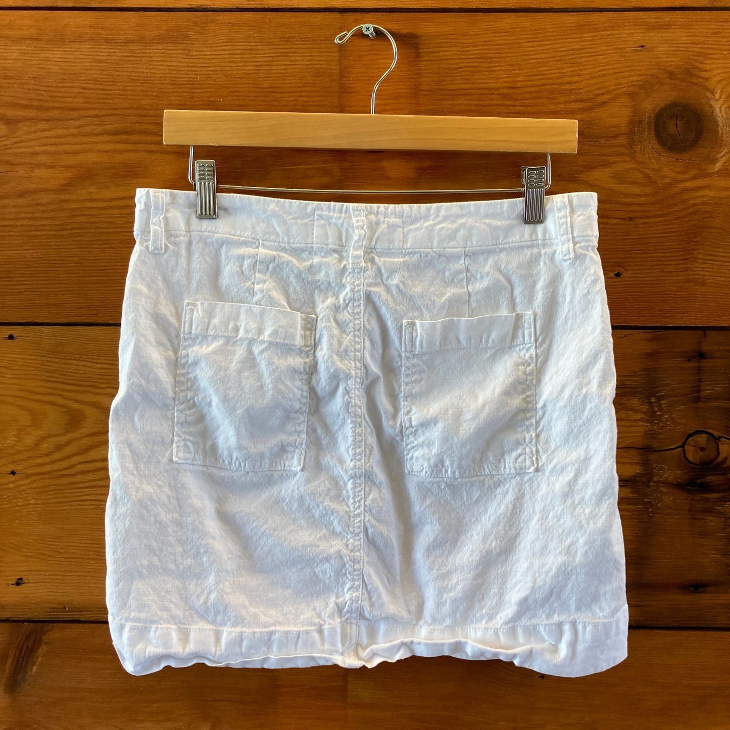 Frank & Eileen $268 White Italian Linen Jameson Utility Skirt - Size 8 - 0209SB