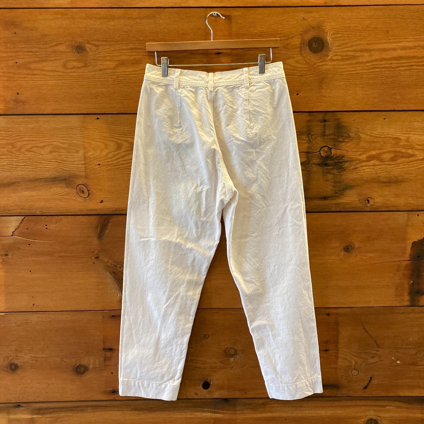 Jesse Kamm Bright White Button Fly Straight Leg Cotton Jeans - Size 8 - 0920PW