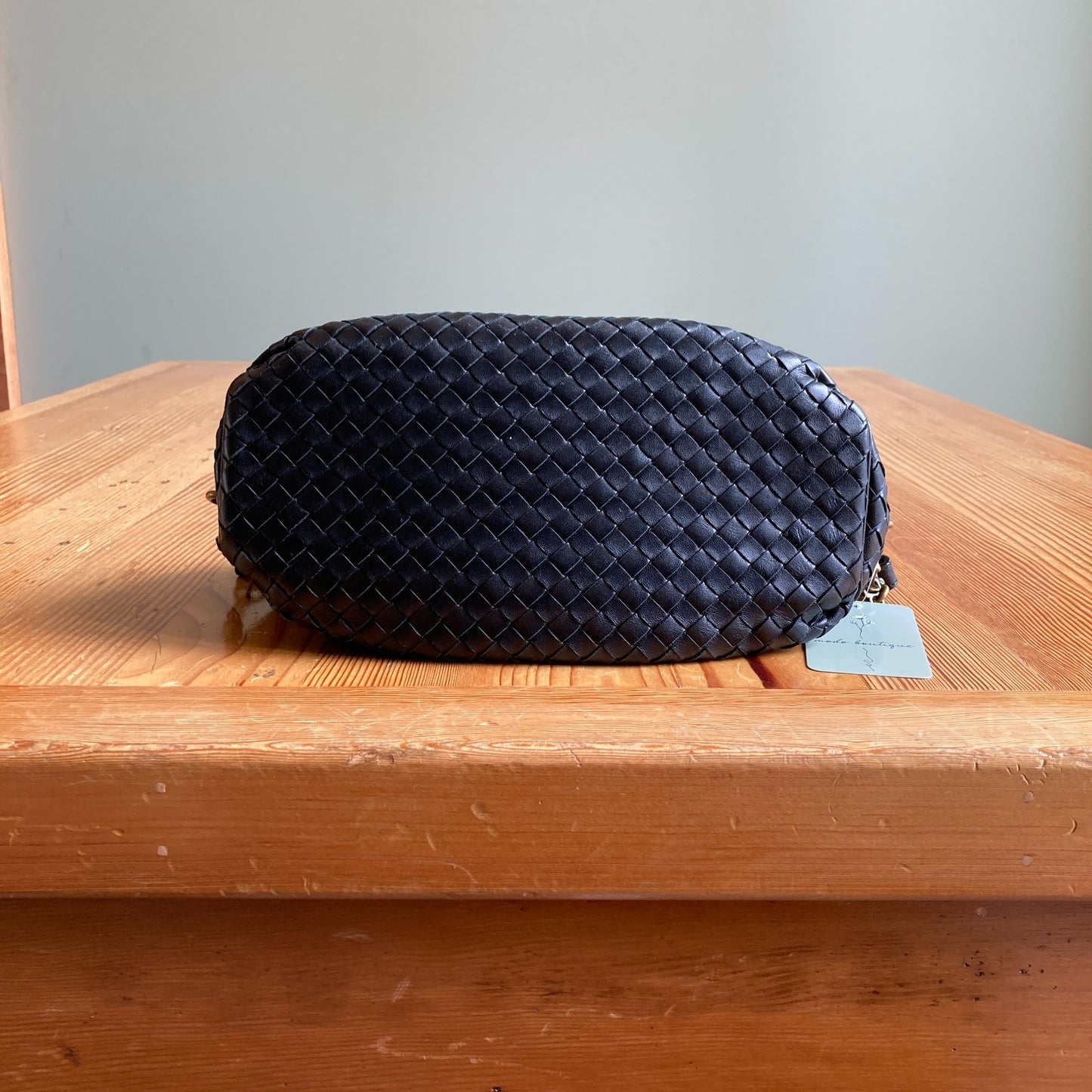 Bottega Veneta Black Intrecciato Woven Leather Shoulder Purse Bag - 0209SB