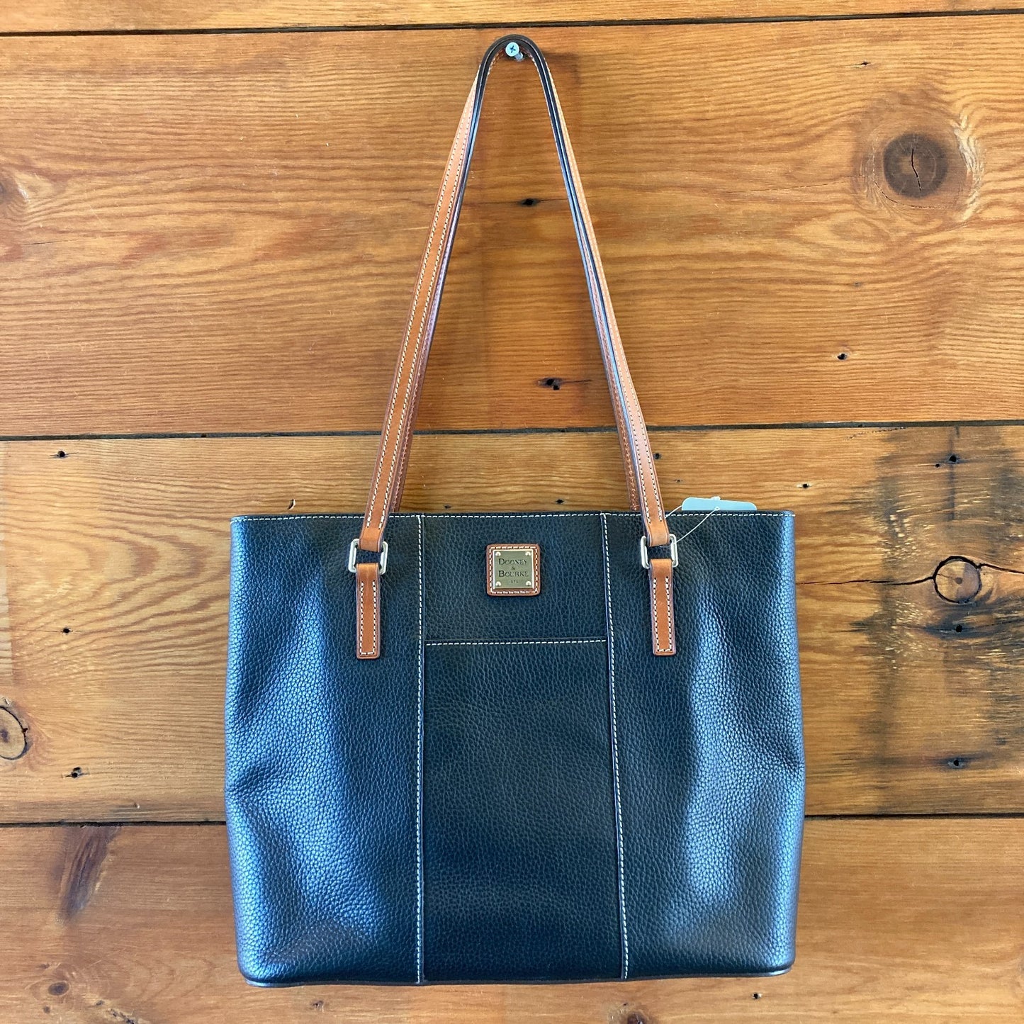 Dooney & Bourke Navy Pebble Grain Satchel Short Handle Shopper Tote Bag - 0311AY