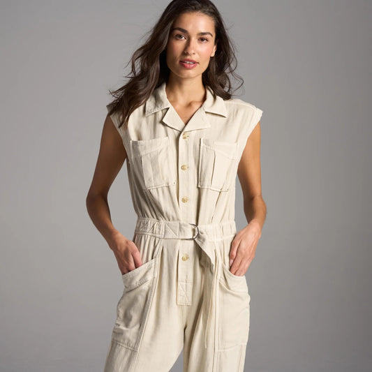 Rowan Bone Lincoln Muscle Tank Jumpsuit - Size M - 1022SW