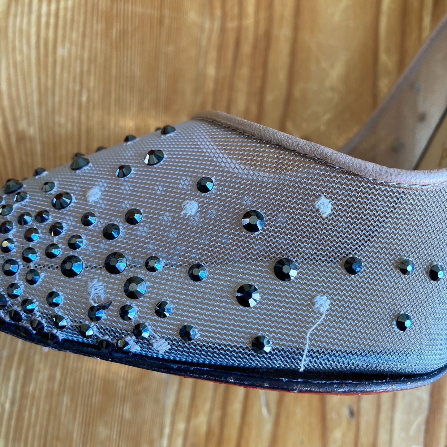 Christian Louboutin Mesh Follies Strass Pumps Heels *damage - 40.5 / 10 - 0806FA
