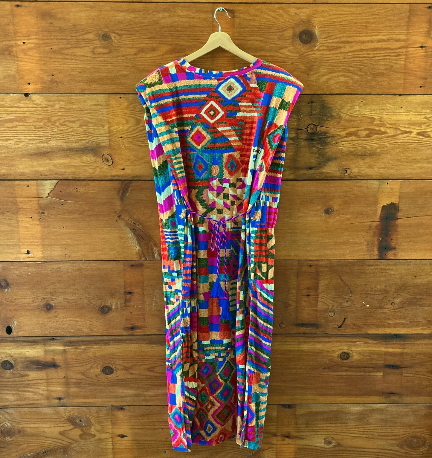 Farm Rio $135 Summer Patches Vibrant Mid Length T Shirt Dress - Size XL - 0218NM