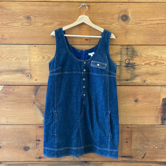 Pilcro Anthropologie $148 Dark Denim Jean Jumper Dress - Size M - NEW - 0114KE