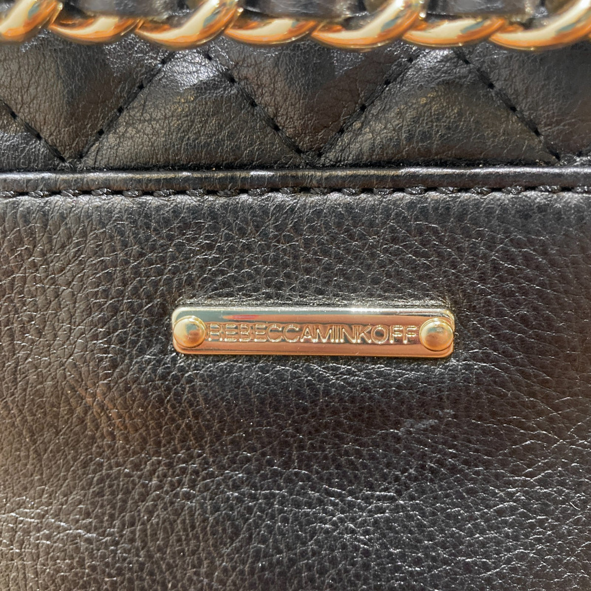 Rebecca Minkoff Black Quilted Chain Convertible Crossbody Purse - 1117DB