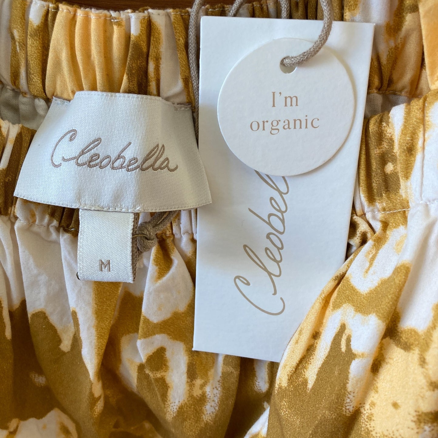 M - Cleobella $258 Yellow Watercolor Ikat Sadie Maxi Length Dress NEW 0924CA