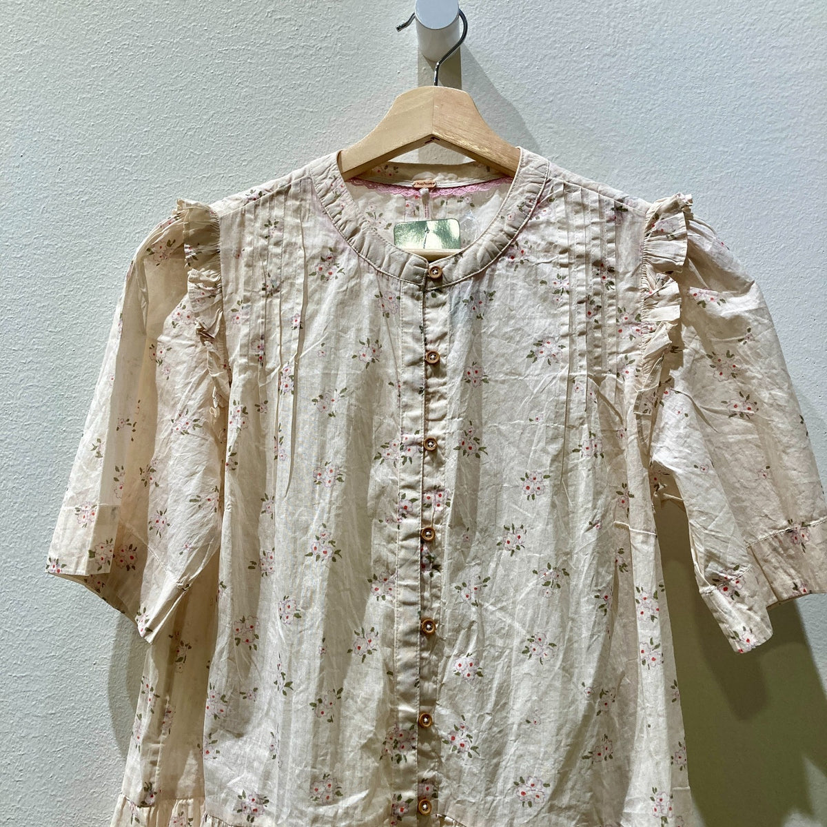 Free People Ivory Floral Print NEW Bella Mae Dress - Size M - 0206BS