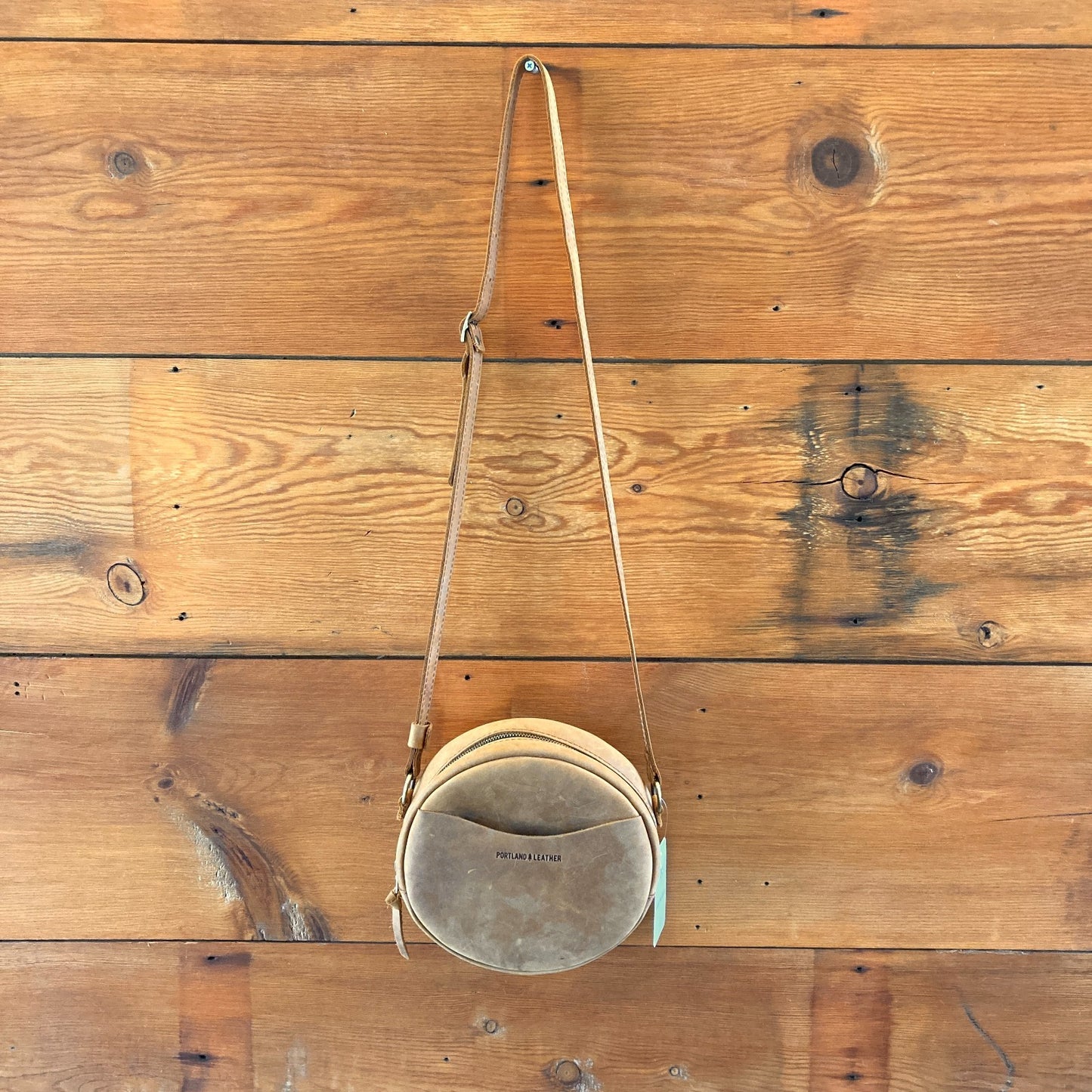 Portland Leather Good Brown Leather Circle Bag - 0605DK