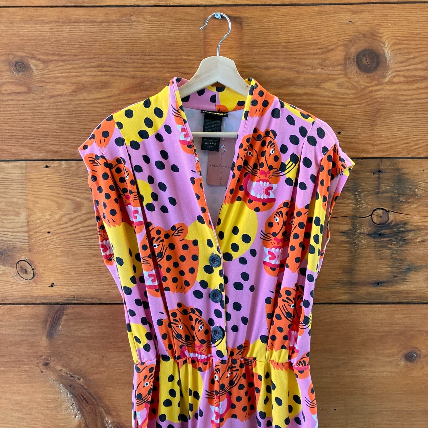 Nooworks Pink Micotti Cat Sleeveless Knit Magic Suit Jumpsuit - Size 2X - 0430RM