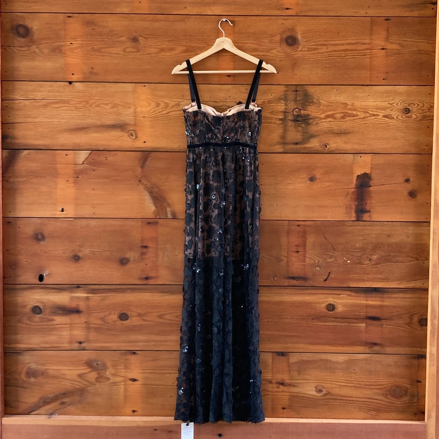 For Love & Lemons Black Lace Beatrice Beaded NEW Maxi Dress - Size S - 0426CR