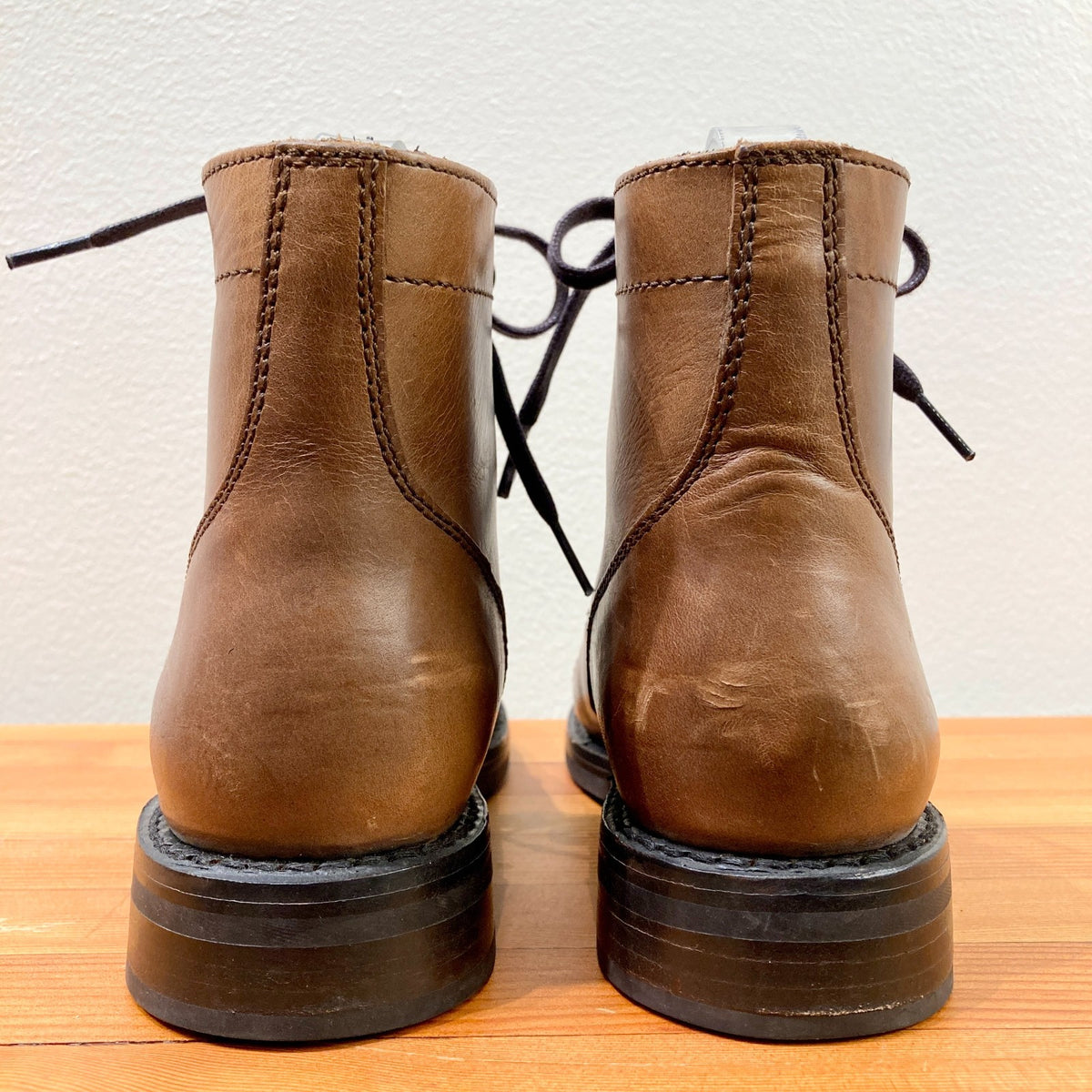 Thursday $198 Whiskey Brown Leather Captain Lace Up Boots - Size 7 - 0106KL