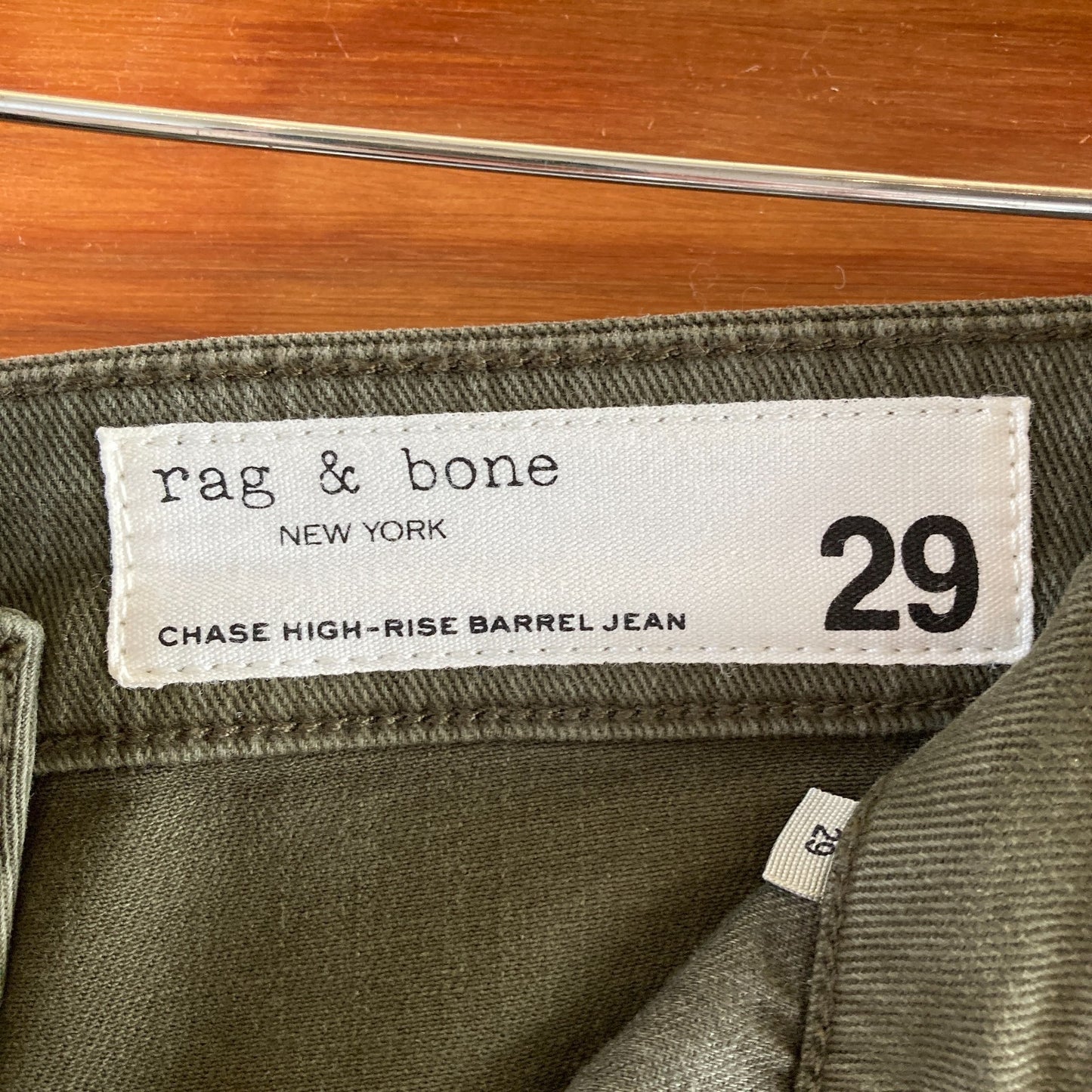29 - Rag & Bone $298 Green & Black Chase High Rise Barrel Leg Pants NEW 0716MD