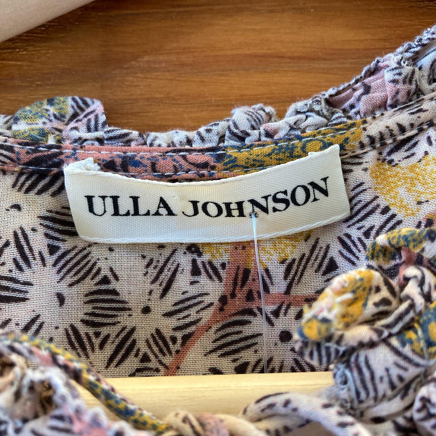 Ulla Johnson Ivory Printed Cotton Long Sleeve Blouse Top - Size 4 - 0425KN